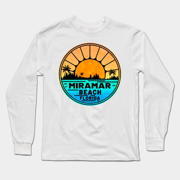 Miramar Beach Florida Palms Panhandle Emerald Coast Long Sleeve T-Shirt by TravelTime